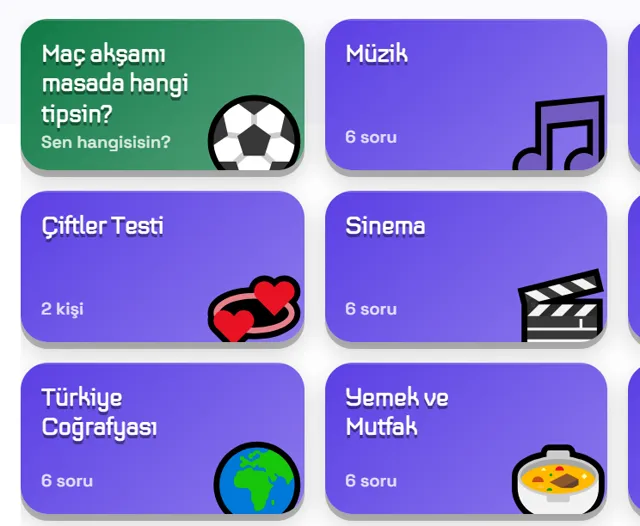 Oyun ekranında testler